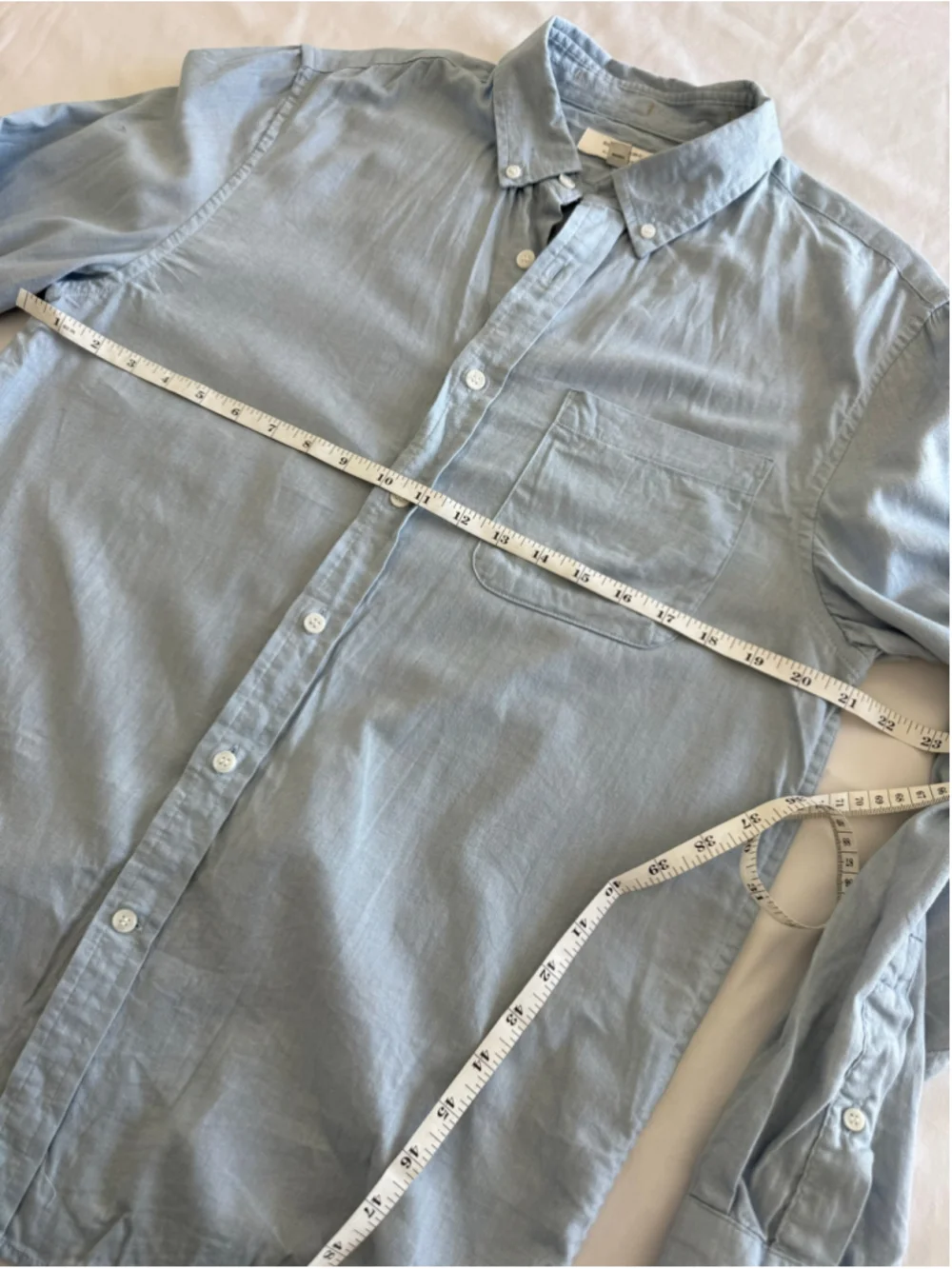 Men's Banana Republic Slim Untucked Casual Button Down Shirt Blue Size M